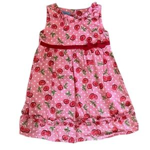 EUC girls size 6 pink cherry dress adorable!